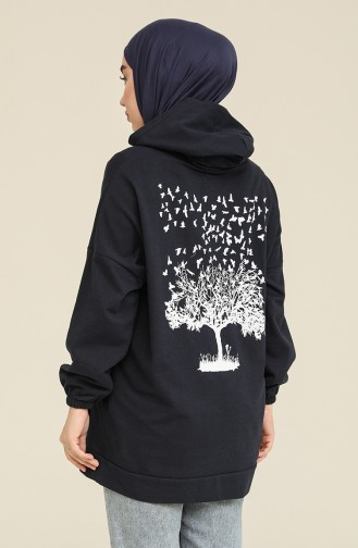 Tofisa Cepli Baskılı Sweatshirt 3293-02 Lacivert