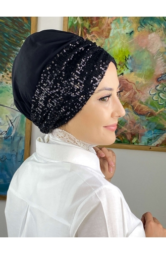 Schwarz Praktischer Turban 5114MAYŞAP51-01