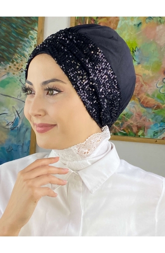 Schwarz Praktischer Turban 5114MAYŞAP51-01