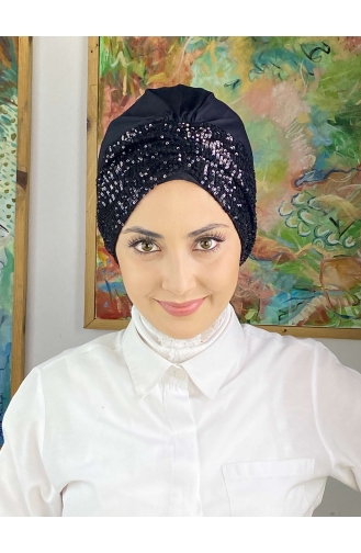 Schwarz Praktischer Turban 5114MAYŞAP51-01