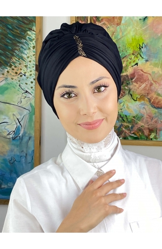 Büzgülü Bone 5314MAYŞAP53-01 Siyah Gold