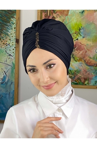Büzgülü Bone 5314MAYŞAP53-01 Siyah Gold