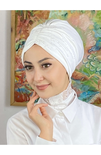 White Ready to Wear Turban 33NZL7052233-01