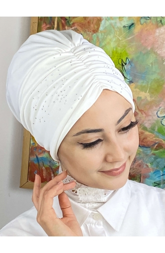 White Ready to Wear Turban 33NZL7052233-01