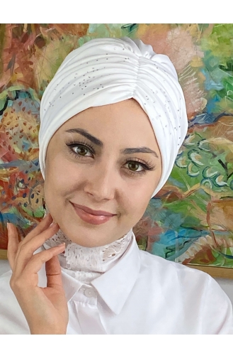 White Ready to Wear Turban 33NZL7052233-01