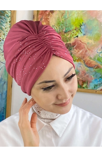 Dark Dusty Rose Ready to Wear Turban 33NZL7052233-06