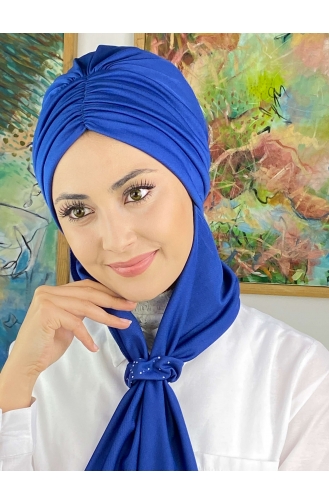 Saks-Blau Praktischer Turban 3514MAYŞAP35-10