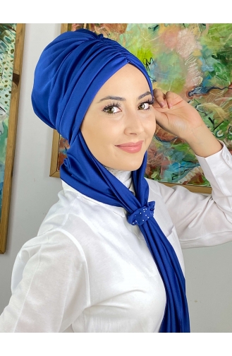 Saks-Blau Praktischer Turban 3514MAYŞAP35-10