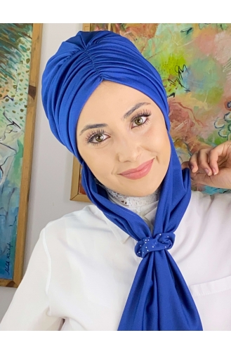 Saks-Blau Praktischer Turban 3514MAYŞAP35-10