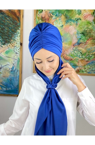 Saks-Blau Praktischer Turban 3514MAYŞAP35-10