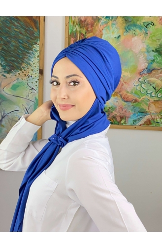 Saks-Blau Praktischer Turban 3514MAYŞAP35-10