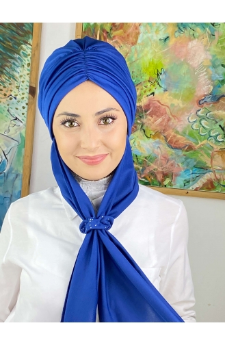 Saks-Blau Praktischer Turban 3514MAYŞAP35-10