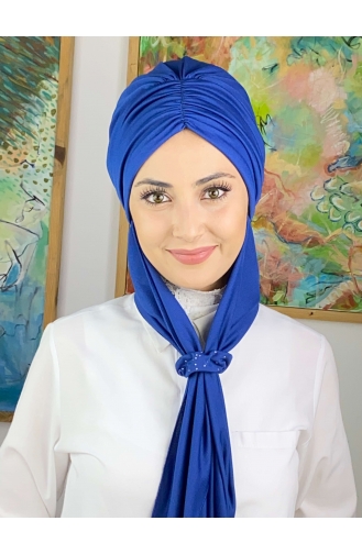 Saks-Blau Praktischer Turban 3514MAYŞAP35-10