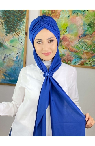 Saks-Blau Praktischer Turban 3514MAYŞAP35-10