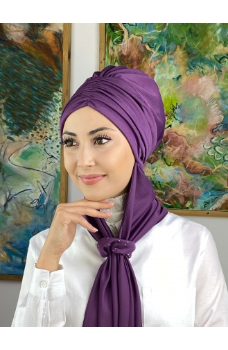 Medium Purple Ready to wear Turban 3514MAYŞAP35-06