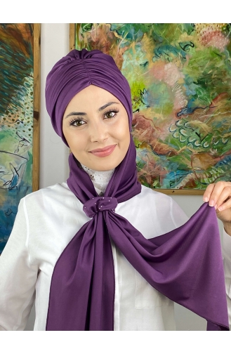 Medium Purple Ready to wear Turban 3514MAYŞAP35-06