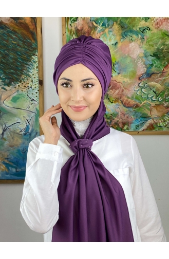 Medium Purple Ready to wear Turban 3514MAYŞAP35-06