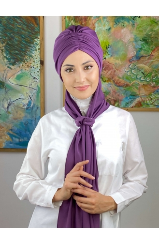 Mitte Lila Praktischer Turban 3514MAYŞAP35-06