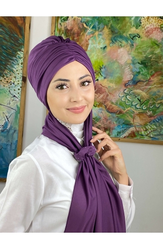 Medium Purple Ready to wear Turban 3514MAYŞAP35-06