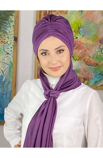 Mitte Lila Praktischer Turban 3514MAYŞAP35-06