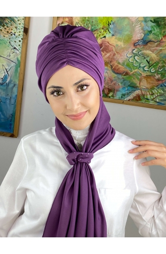 Medium Purple Ready to wear Turban 3514MAYŞAP35-06