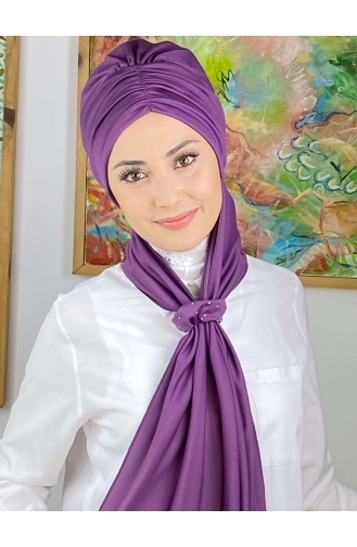 Medium Purple Ready to wear Turban 3514MAYŞAP35-06