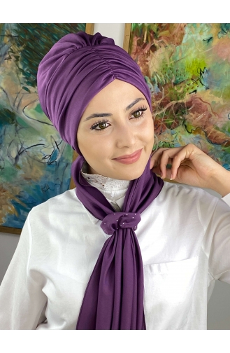 Medium Purple Ready to Wear Turban 3514MAYŞAP35-06