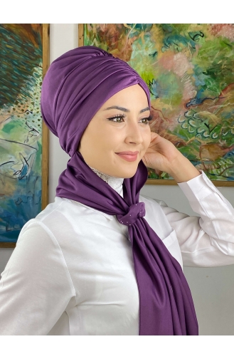 Medium Purple Ready to wear Turban 3514MAYŞAP35-06