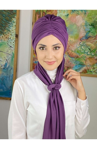 Medium Purple Ready to wear Turban 3514MAYŞAP35-06