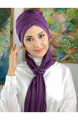 Mitte Lila Praktischer Turban 3514MAYŞAP35-06