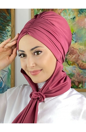 Dark Dusty Rose Ready to Wear Turban 3514MAYŞAP35-07