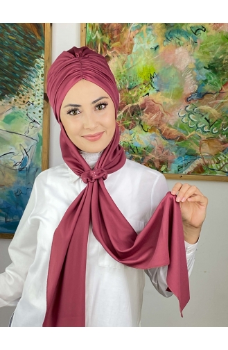 Dark Dusty Rose Ready to Wear Turban 3514MAYŞAP35-07
