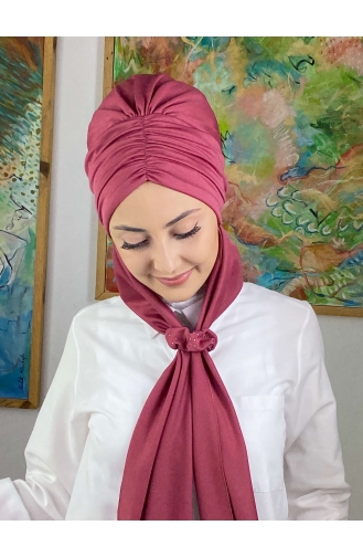 Dark Dusty Rose Ready to Wear Turban 3514MAYŞAP35-07