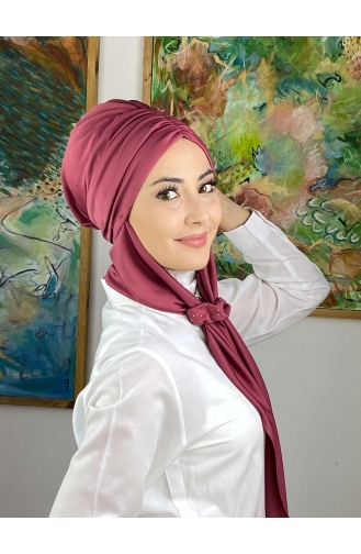 Dark Dusty Rose Ready to Wear Turban 3514MAYŞAP35-07