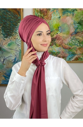 Dark Dusty Rose Ready to Wear Turban 3514MAYŞAP35-07