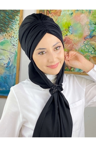 Black Ready to wear Turban 3514MAYŞAP35-09