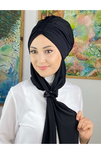 Black Ready to wear Turban 3514MAYŞAP35-09