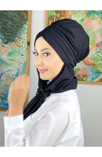 Black Ready to Wear Turban 3514MAYŞAP35-09