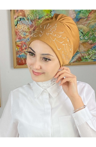 Fişek Model Taşlı Bone 84NZL7052284-03 Hardal