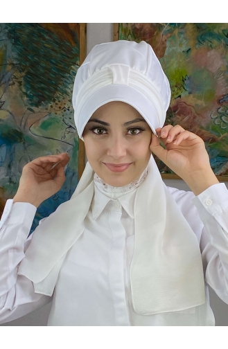 White Ready to Wear Turban 2NZL705222-03