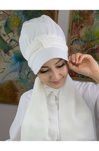 White Ready to Wear Turban 2NZL705222-03