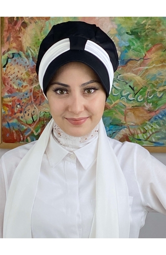 White Ready to Wear Turban 31NZL7052231-02