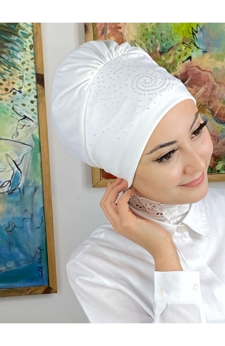 White Ready to Wear Turban 103NZL70522103-09