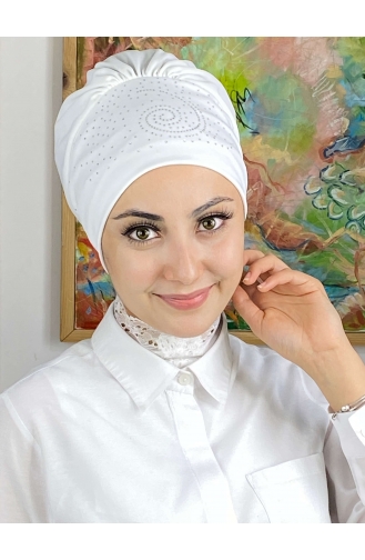 White Ready to Wear Turban 103NZL70522103-09