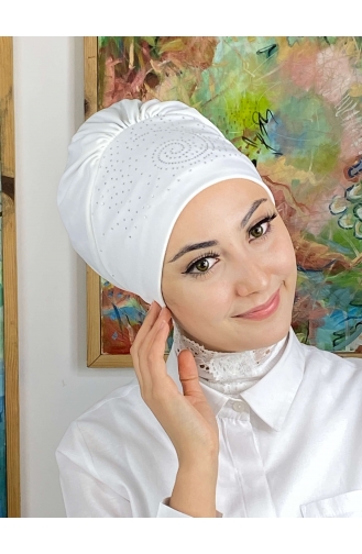 White Ready to Wear Turban 103NZL70522103-09