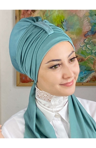 Sea Green Ready to Wear Turban 76NZL7052276-10