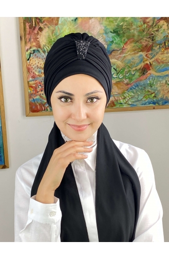Hürrem Taşlı Tek Biritli Atkılı Bone 76NZL7052276-01 Siyah