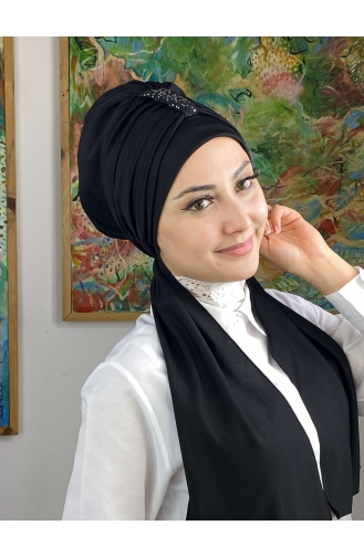 Hürrem Taşlı Tek Biritli Atkılı Bone 76NZL7052276-01 Siyah