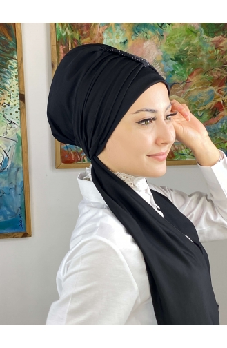 Hürrem Taşlı Tek Biritli Atkılı Bone 76NZL7052276-01 Siyah