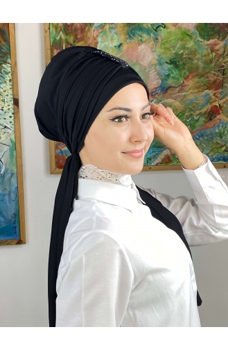 Hürrem Taşlı Tek Biritli Atkılı Bone 76NZL7052276-01 Siyah